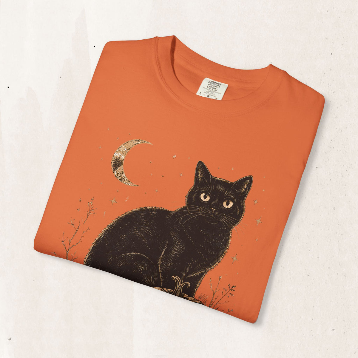 Halloween Black Cat & Pumpkin Tee