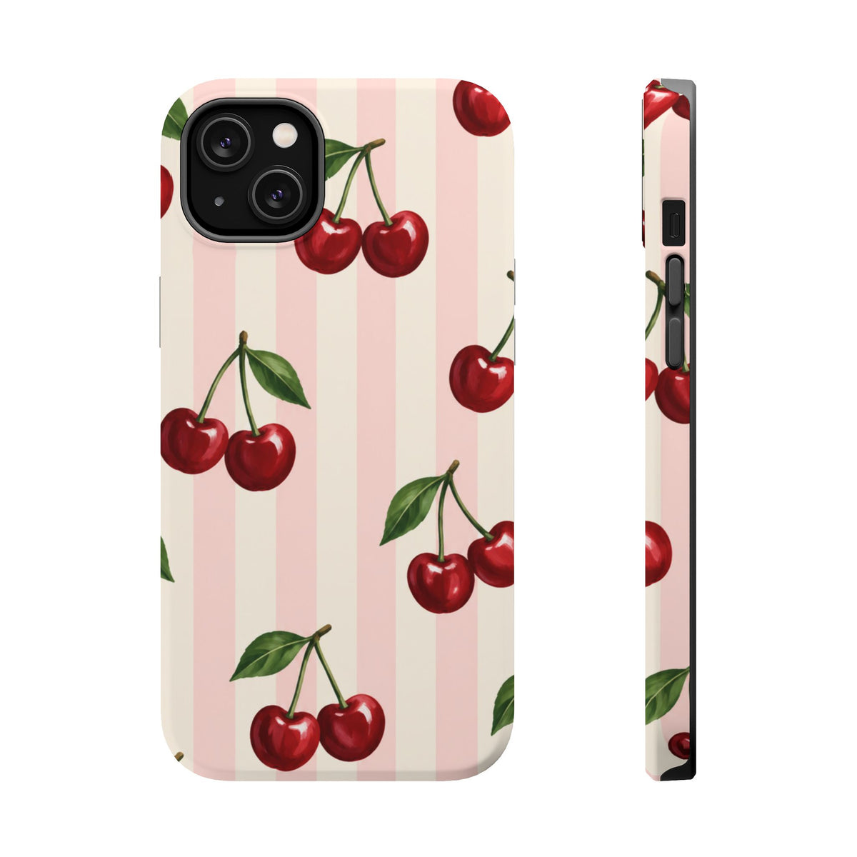 Cherry Stripe Magnetic Phone Case, alternate view