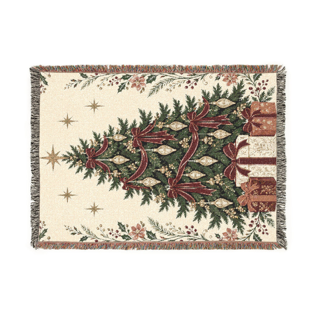 Christmas Tree Woven Blanket Printify
