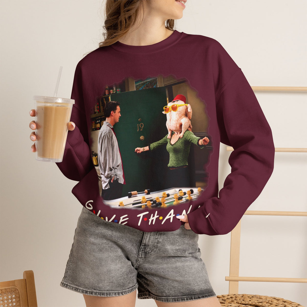 Give Thanks FRIENDS Thanksgiving Sweatshirt Printify