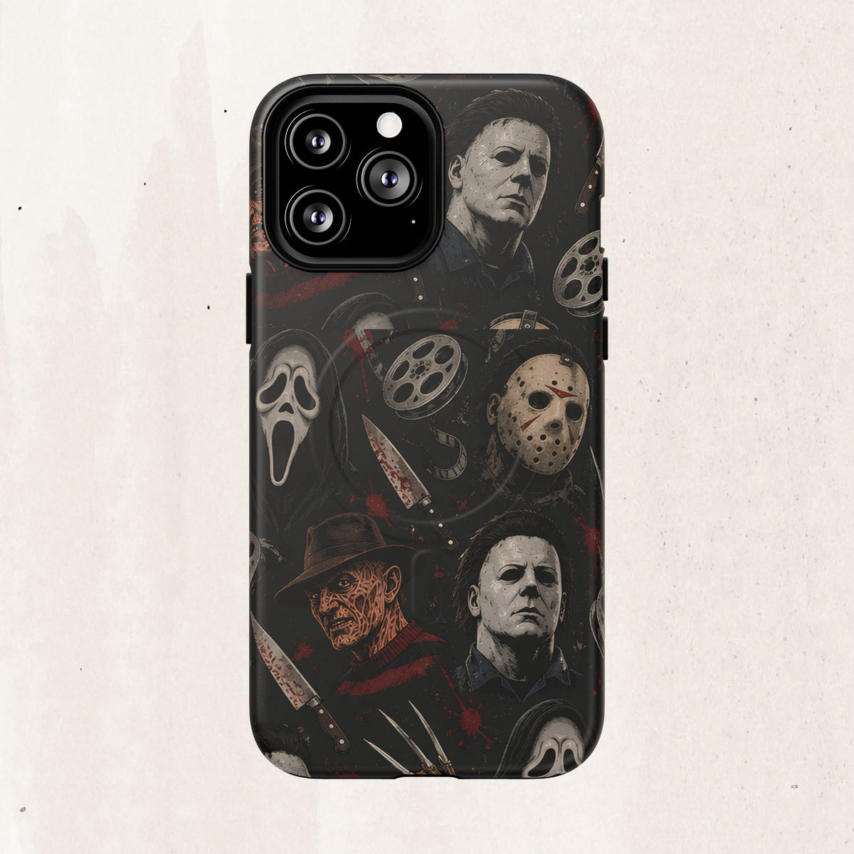 Horror Icons Magnetic Phone Case — Michael Myers, Freddy & Ghost Face Design