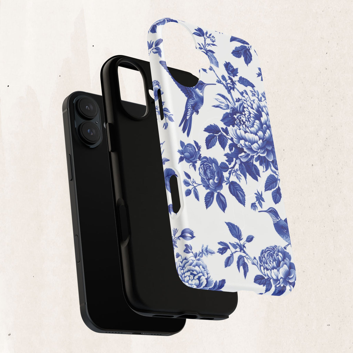 Blue Floral Bird Tough Magnetic Phone Case