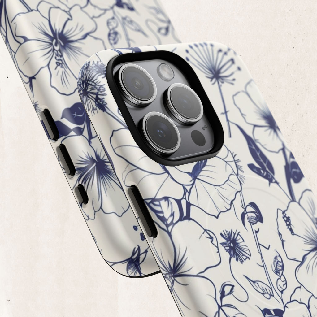 Floral Sketch Tough Magnetic Phone Case