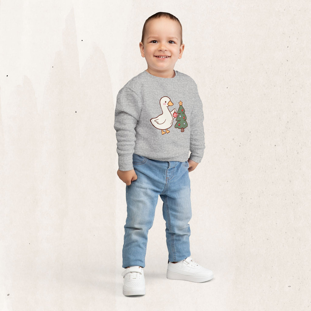 Decorating Duck Toddler Christmas Sweatshirt