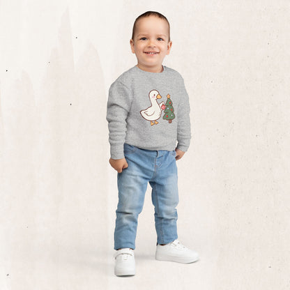 Decorating Duck Toddler Christmas Sweatshirt