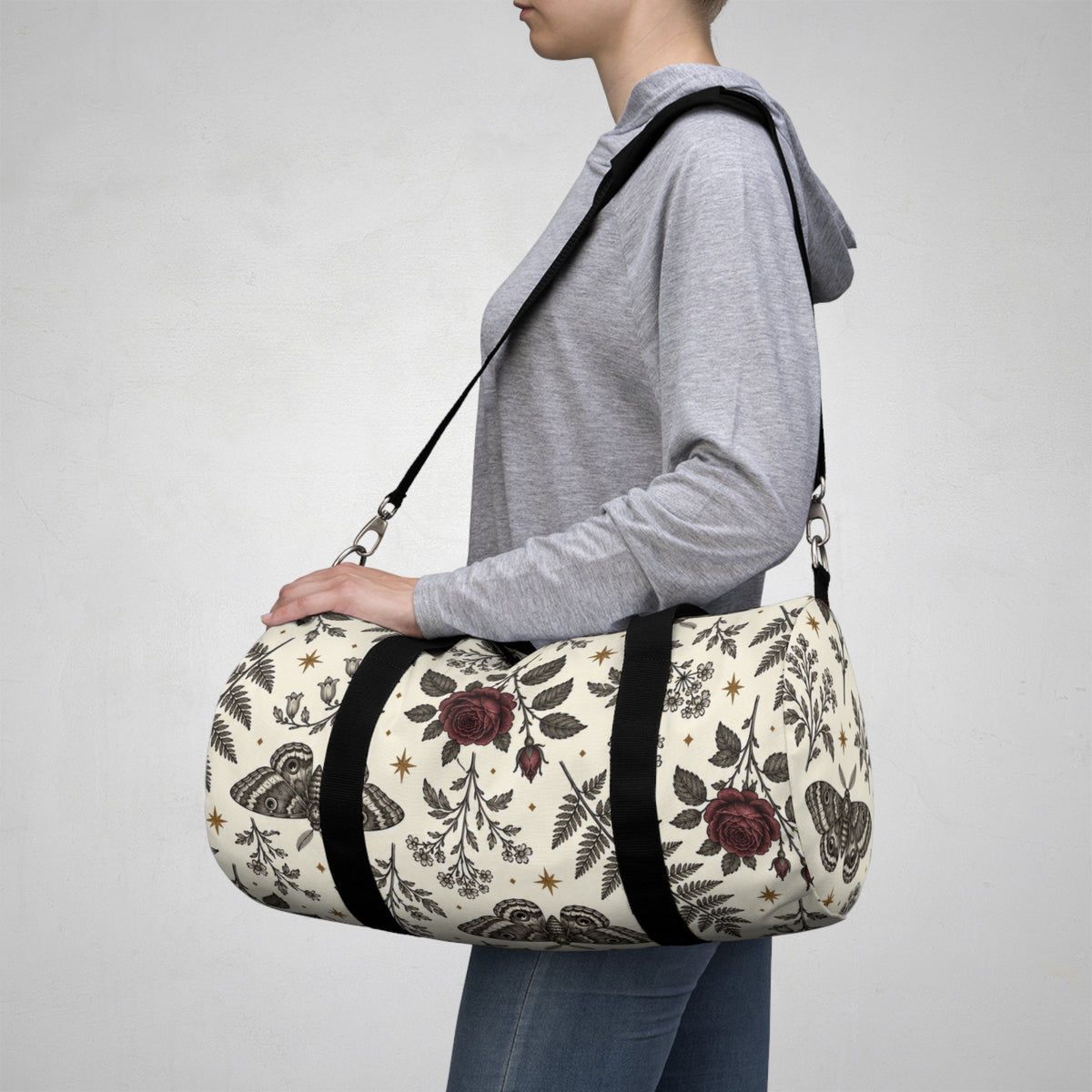 Floral Rose & Fern Duffel Bag