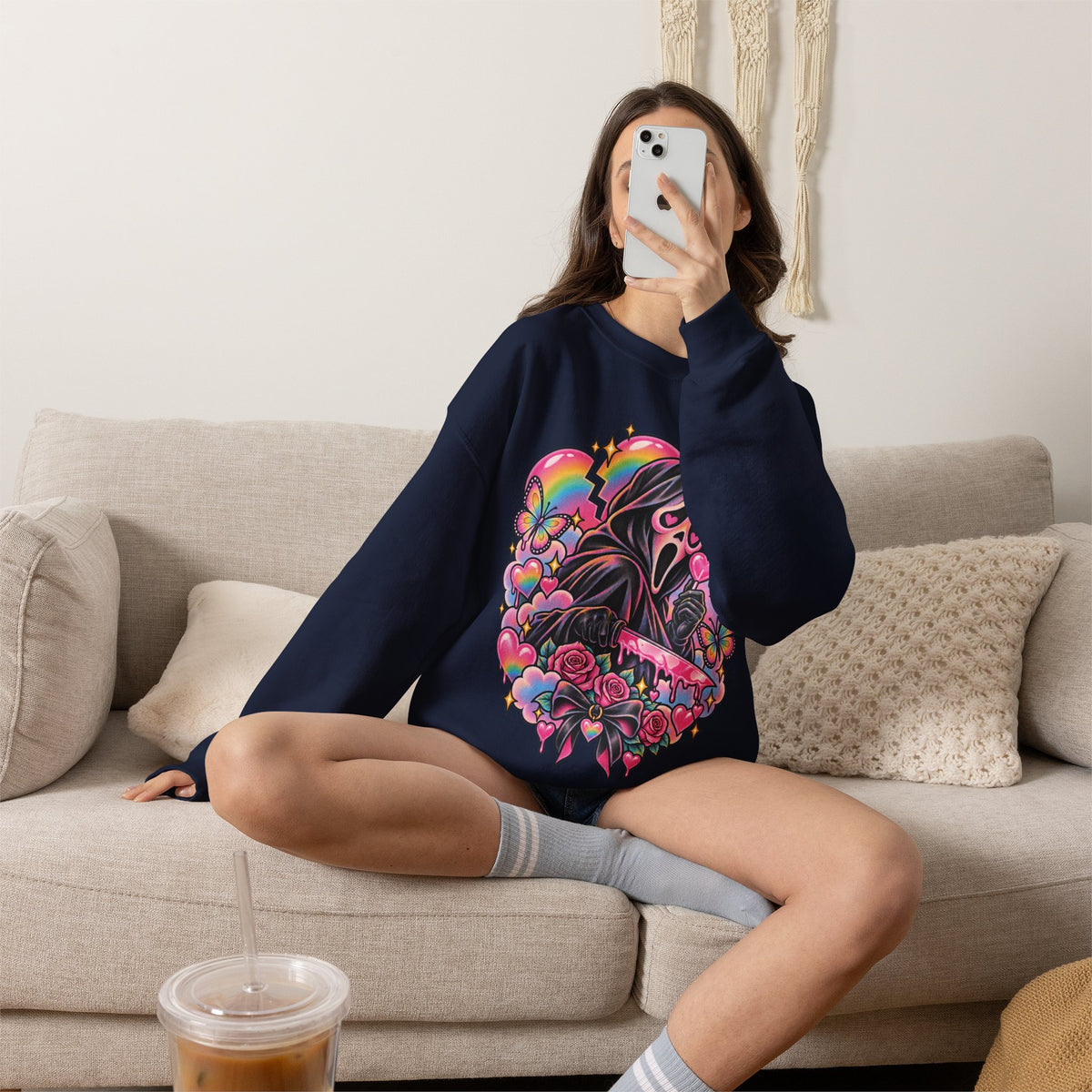 Ghostface Rainbow Crewneck Sweatshirt