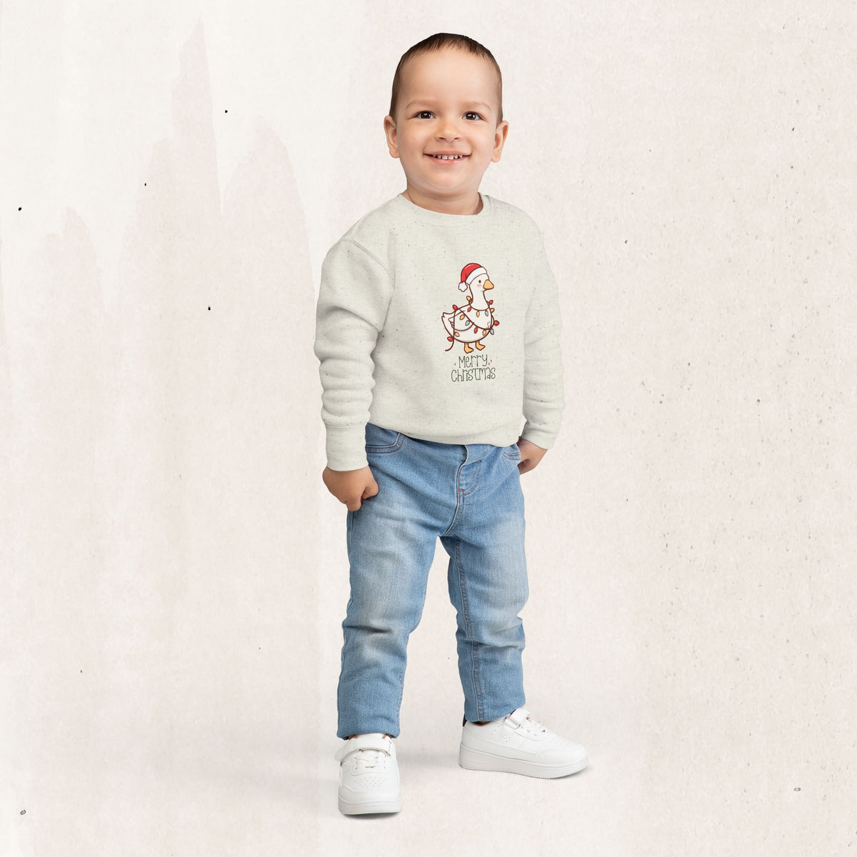 Santa Hat Duck "Merry Christmas" Toddler Sweatshirt