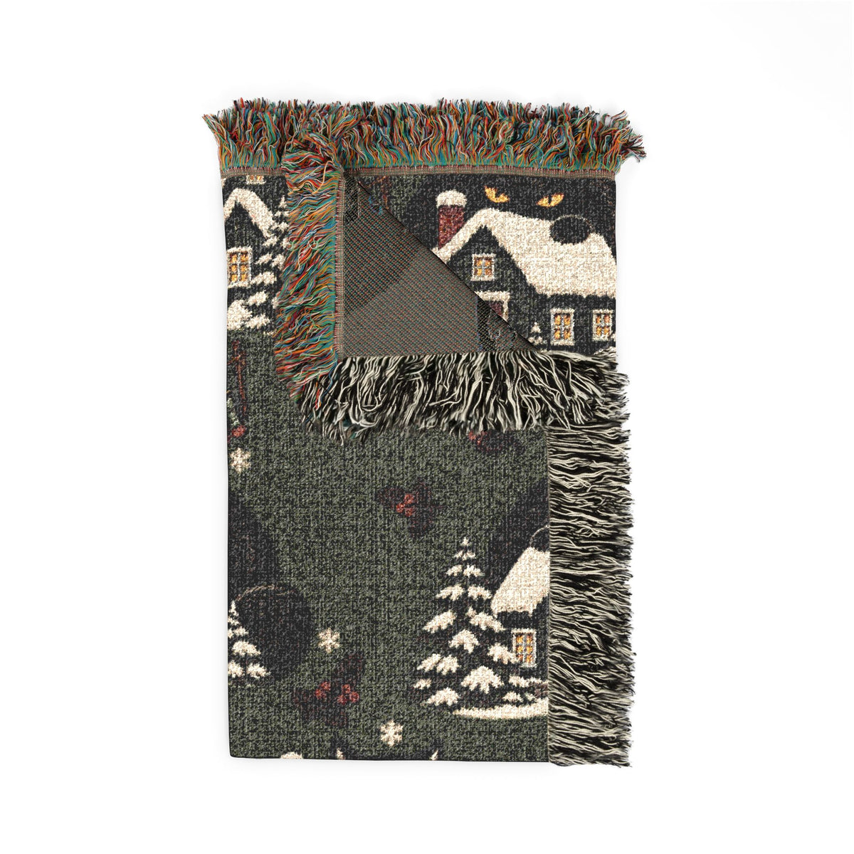 Christmas Yule Cat Woven Blanket, alternate view