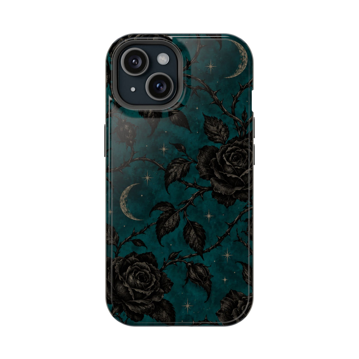 Teal Moon & Black Rose Magnetic Phone Case, alternate view