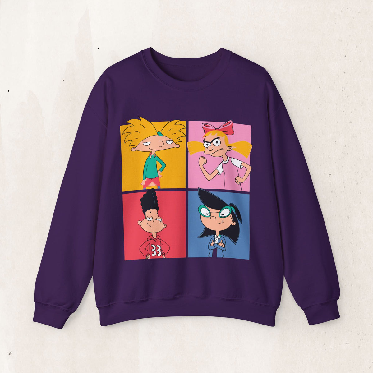 Retro Cartoon Character Collage Sweatshirt, Nostalgic Cartoon Crewneck