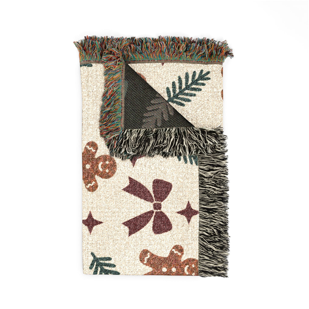 Gingerbread Holiday Woven Blanket Printify