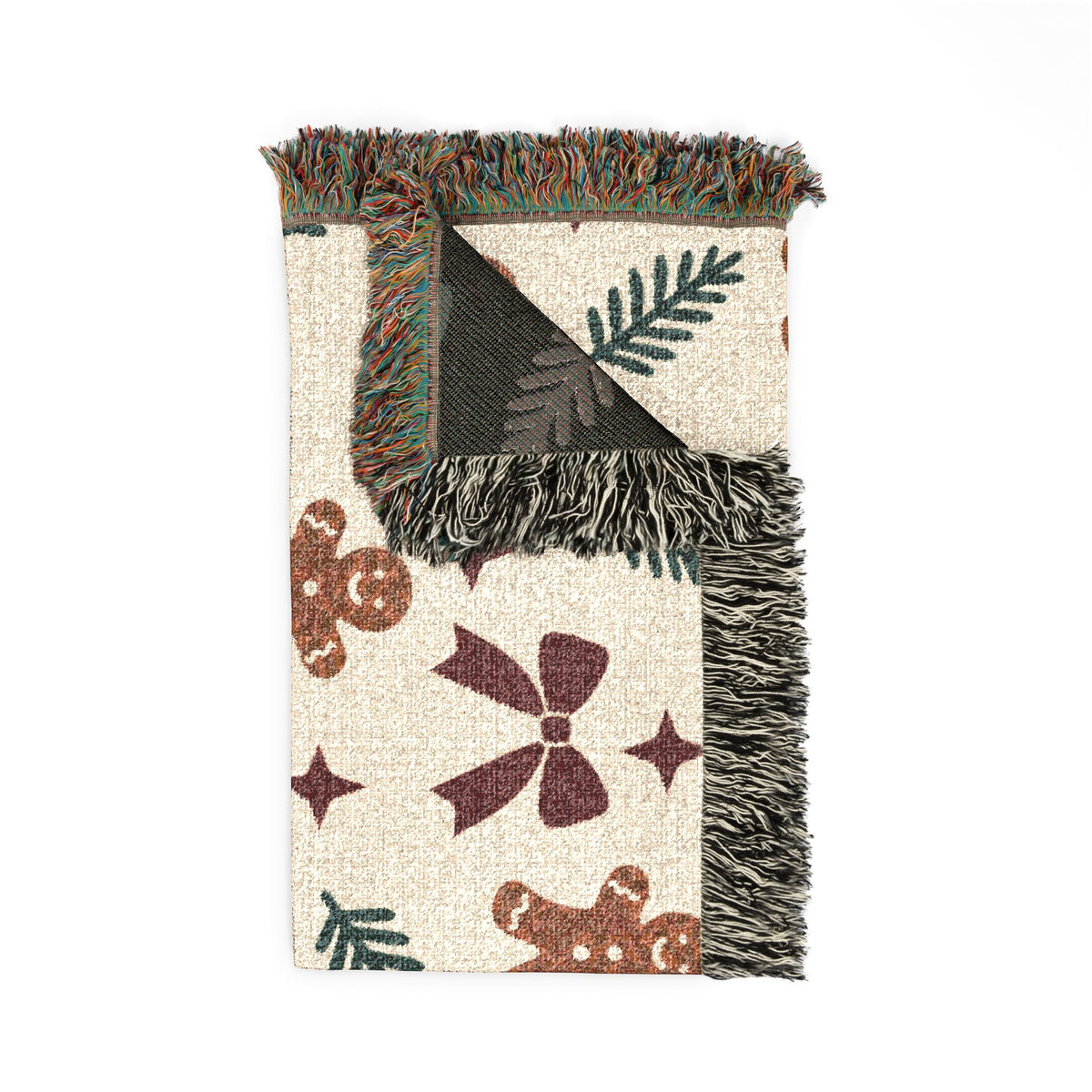 Gingerbread Holiday Woven Blanket Printify