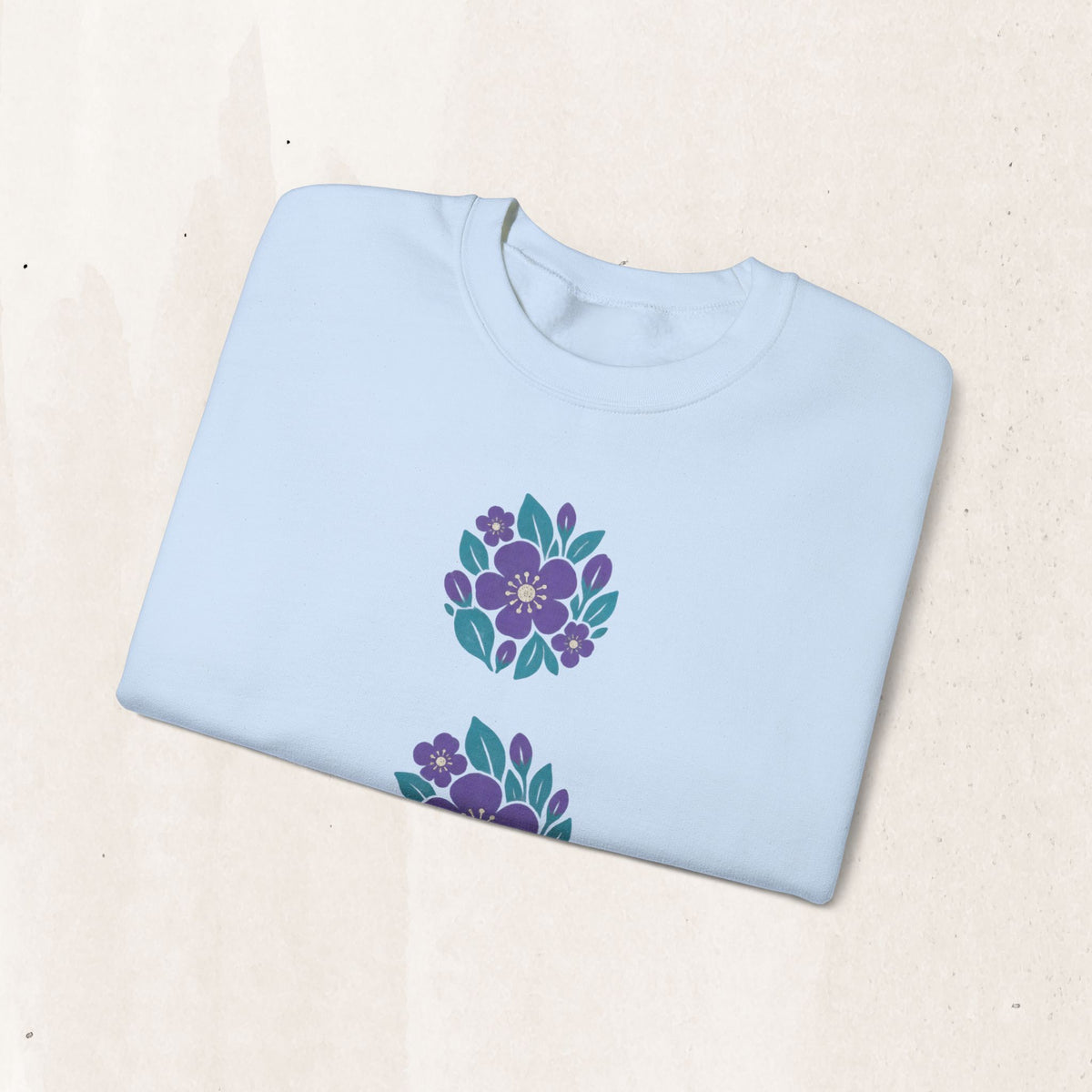 Floral semicolon suicide awareness crewneck sweatshirt in light blue