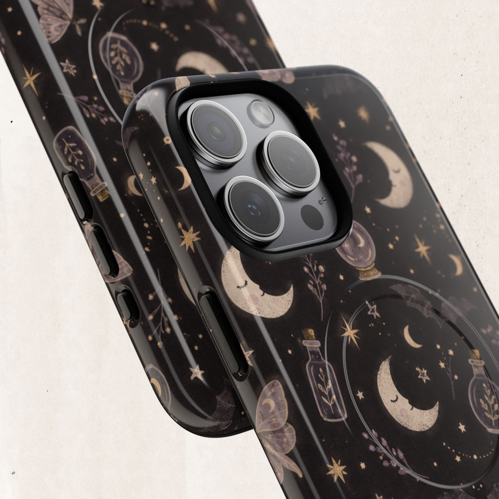 Moon & Moth Magnetic Phone Case — Celestial Protective Tough Case