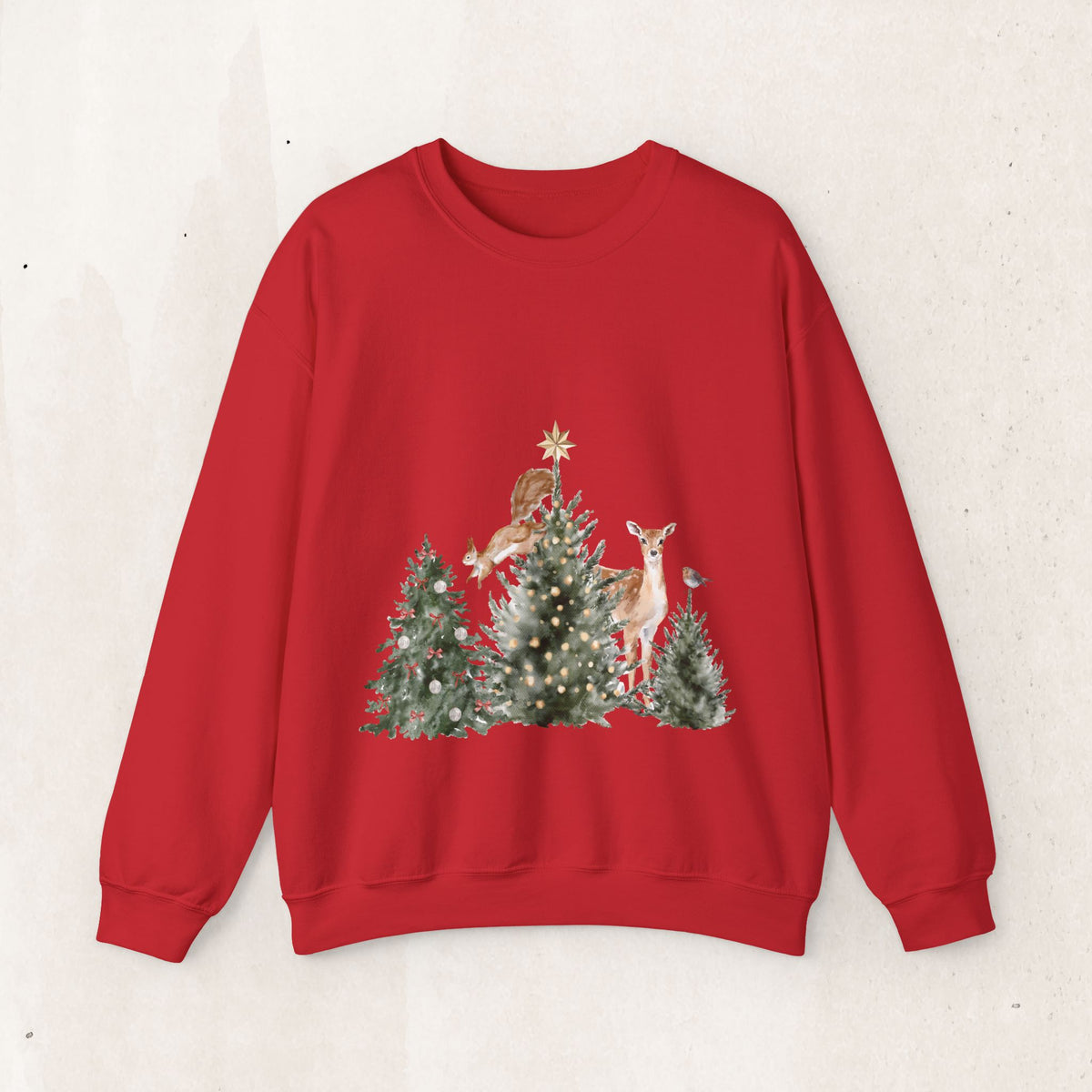 Christmas Woodland Deer Crewneck Sweatshirt