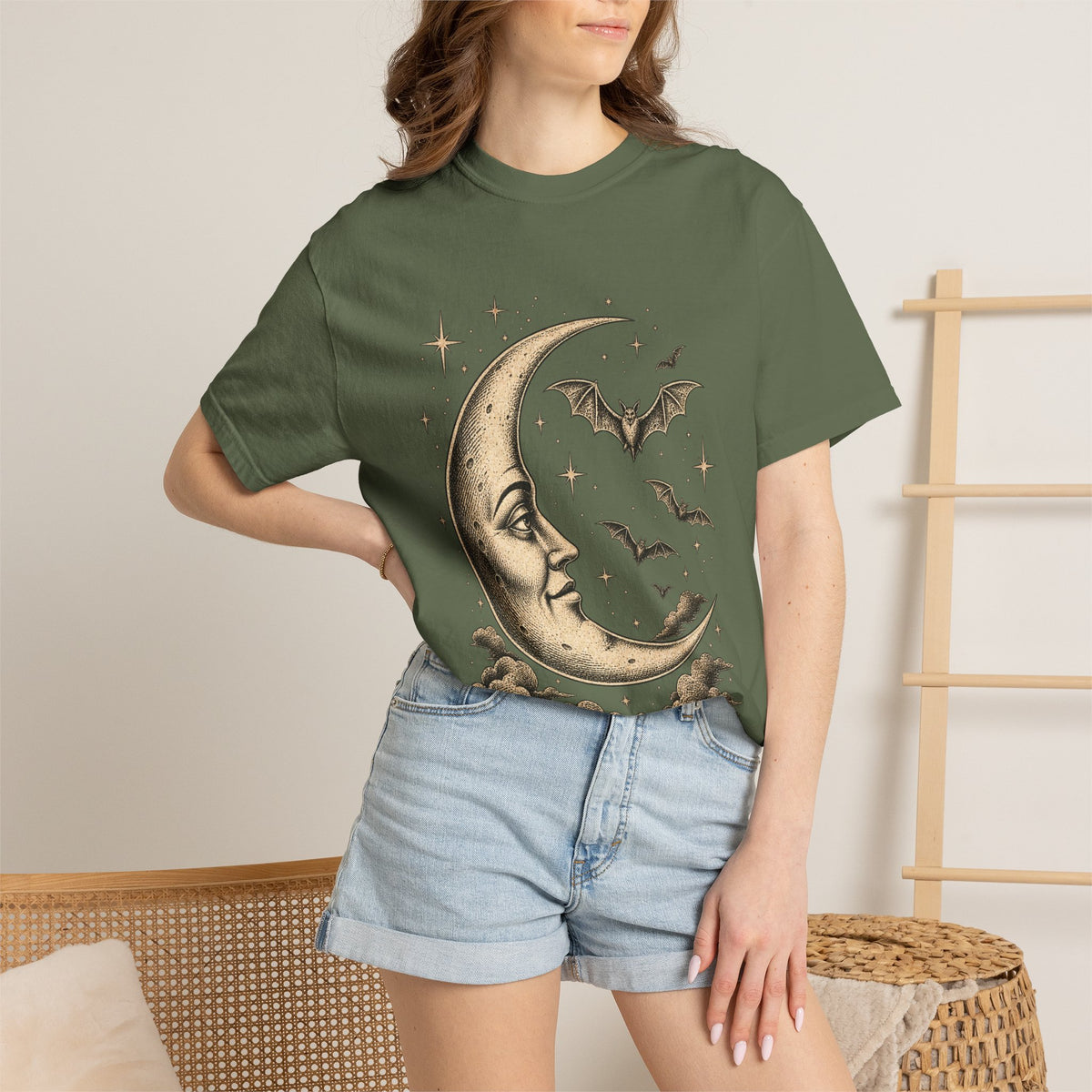 Crescent Moon & Bats Tee