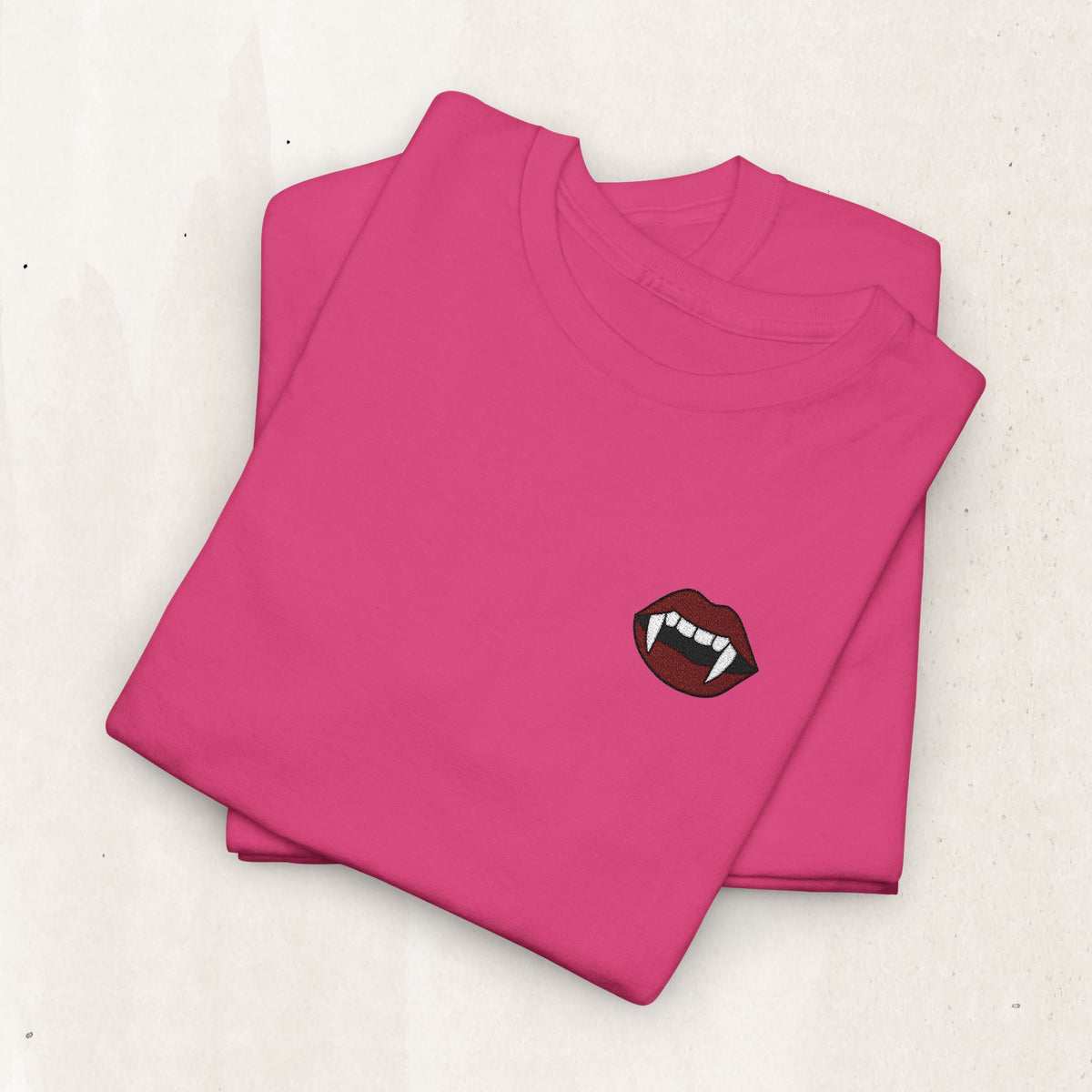 Embroidered Vampire Fangs Tee
