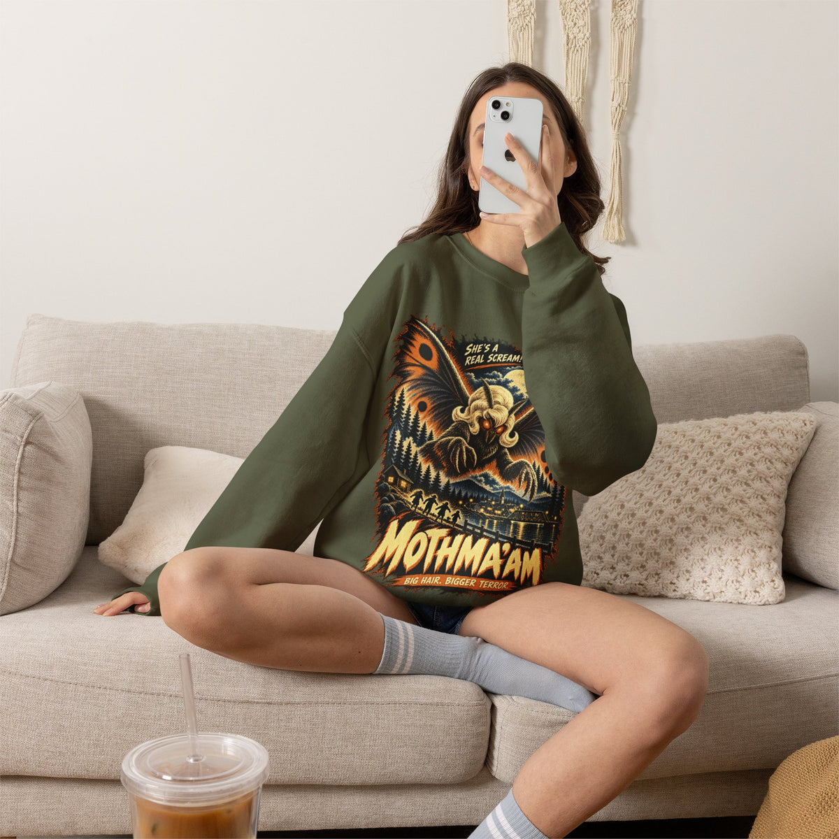 Mothmaam Retro Monster Crewneck Sweatshirt