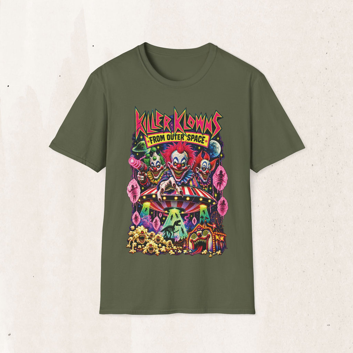 Killer Klowns From Outer Space T-Shirt — Retro Horror Clown Graphic Tee