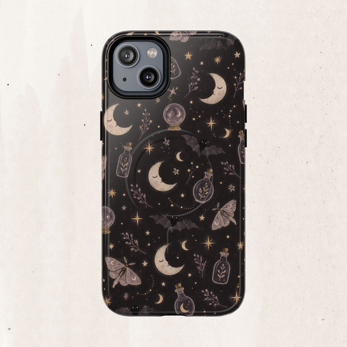 Moon & Moth Magnetic Phone Case — Celestial Protective Tough Case
