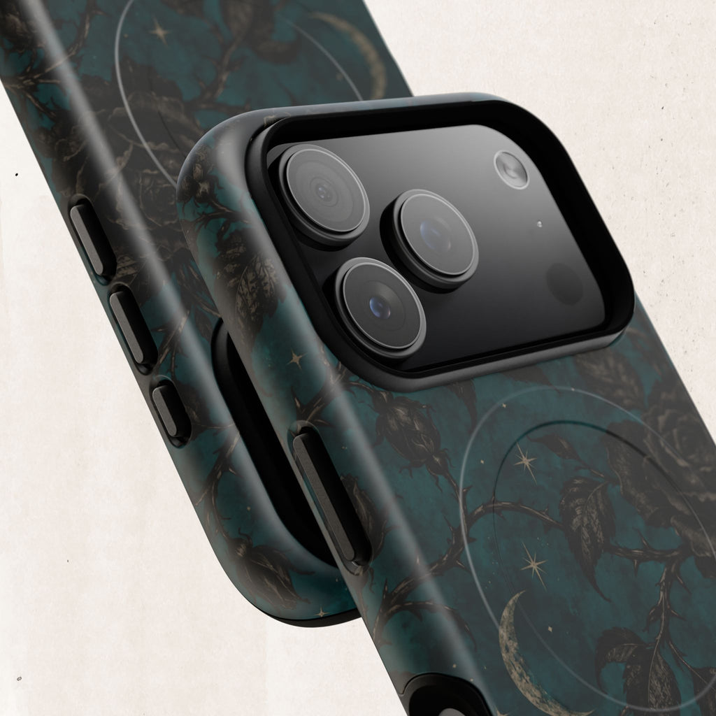 Teal Moon & Black Rose Tough Protective Case