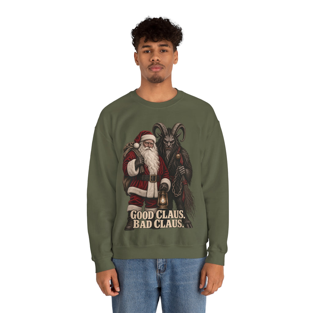 Krampus & Santa Claus Christmas Crewneck Sweater