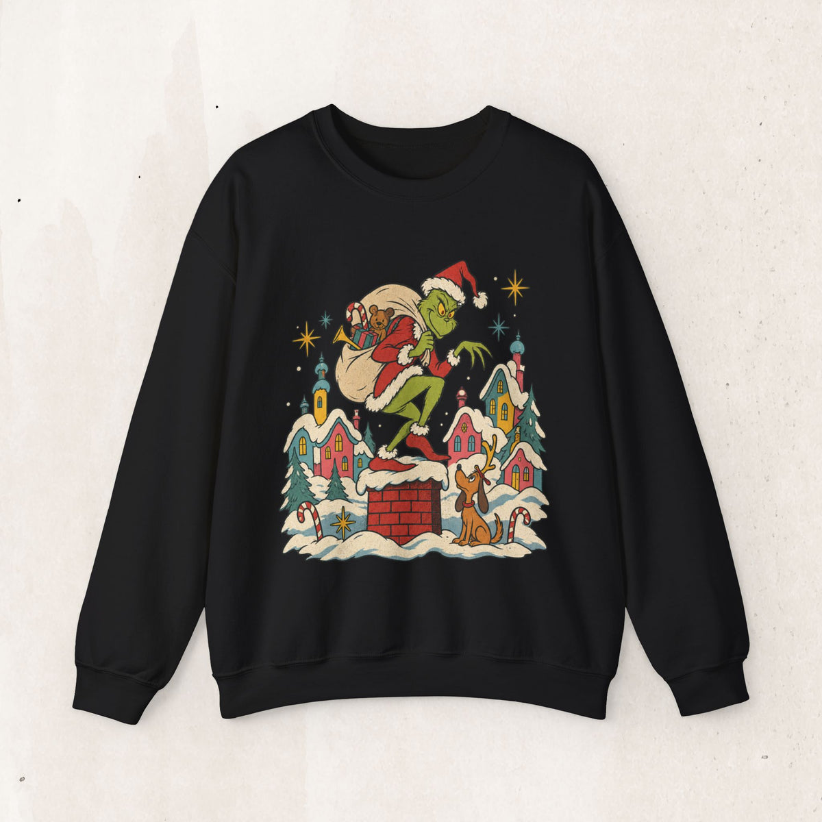 Grinch Santa Heist Crewneck Sweatshirt
