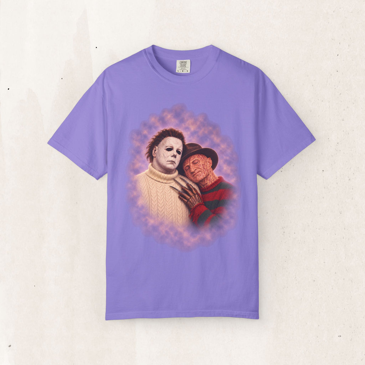Michael Myers & Freddy Krueger 80s Portrait Tee – Violet