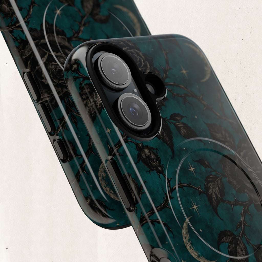 Teal Moon & Black Rose Tough Protective Case