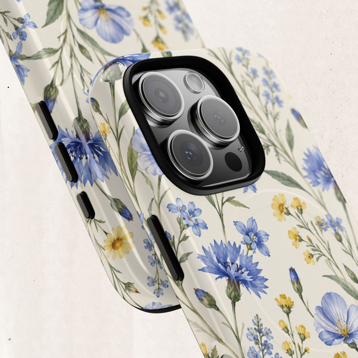 Floral Blue Cornflower  Magnetic Phone Case