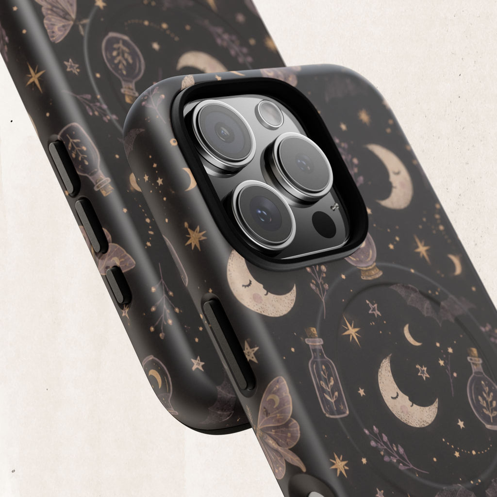 Moon & Moth Magnetic Phone Case — Celestial Protective Tough Case