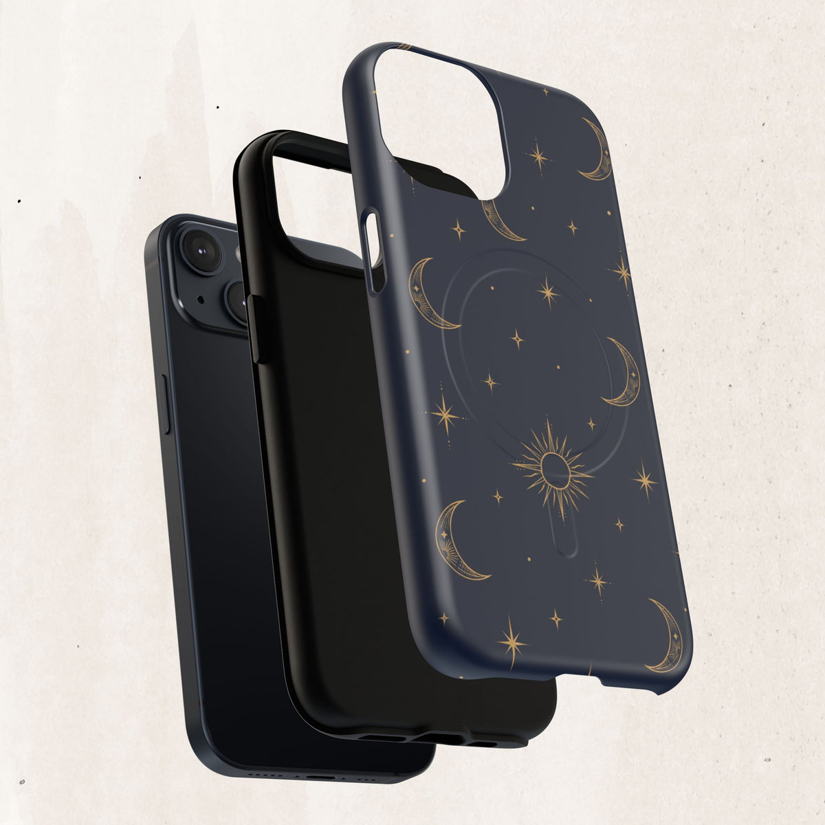 Magnetic Phone Case — Celestial Moon & Stars Tough Protective Cover