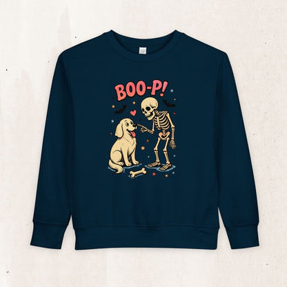 Skeleton & Puppy “BOO-P!” Toddler Sweatshirt