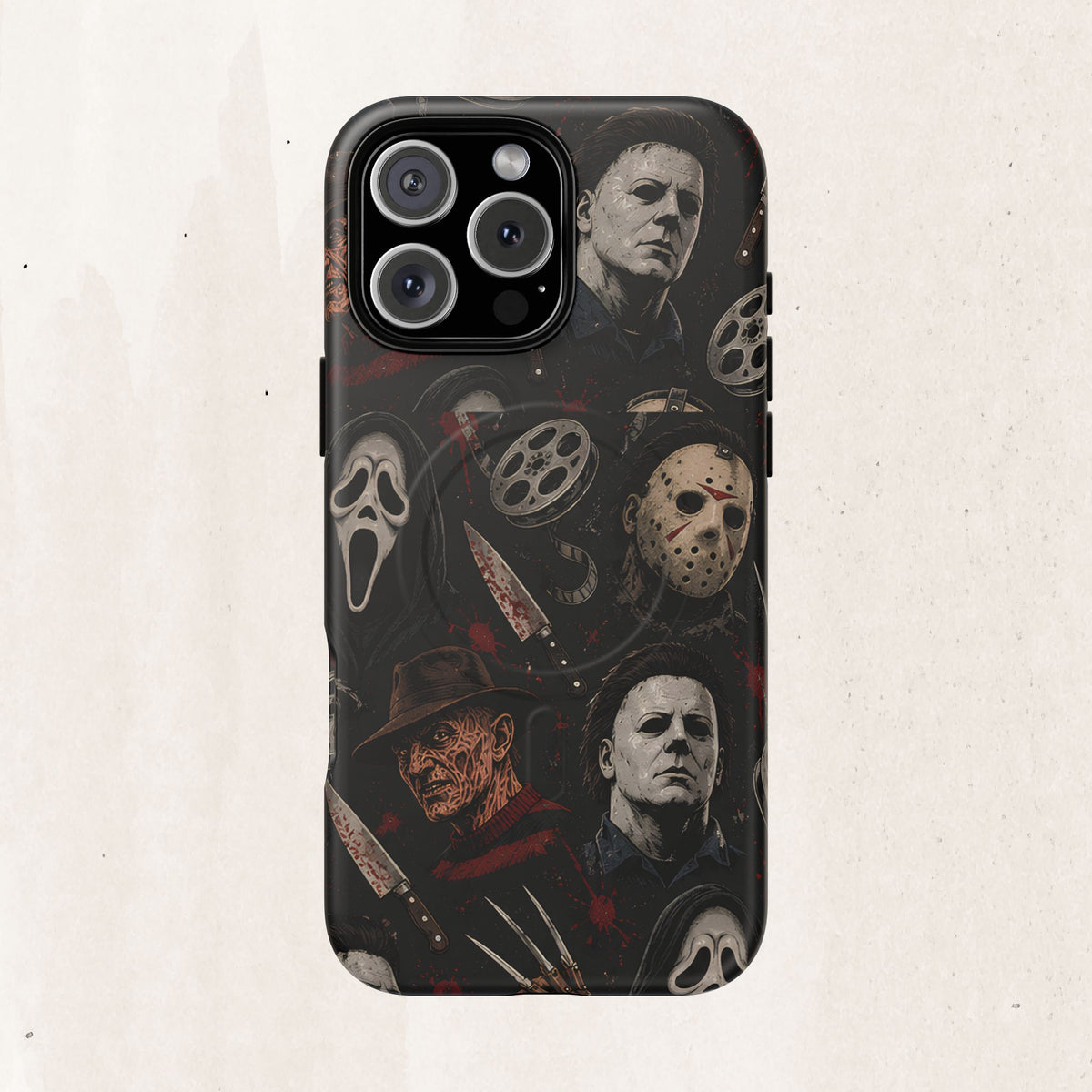 Horror Icons Magnetic Phone Case — Michael Myers, Freddy & Ghost Face Design