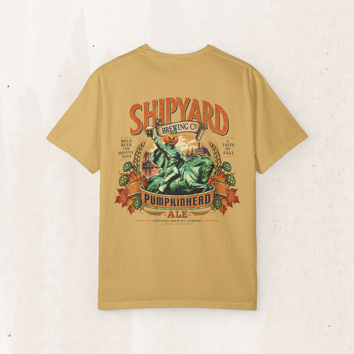 Pumpkinhead Ale Tee – Vintage Brewery Graphic Shirt – Mustard