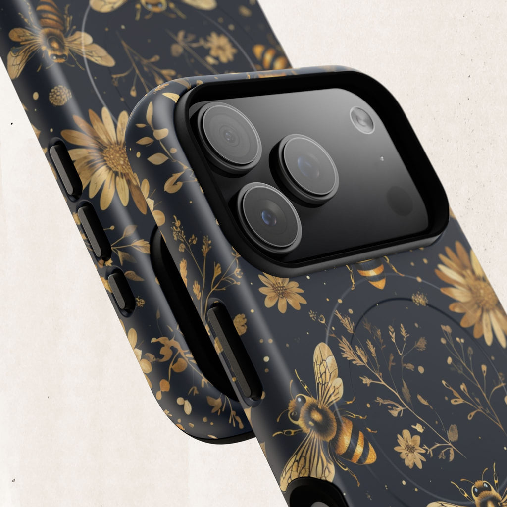 Gold Bees & Daisies Magnetic Tough Case