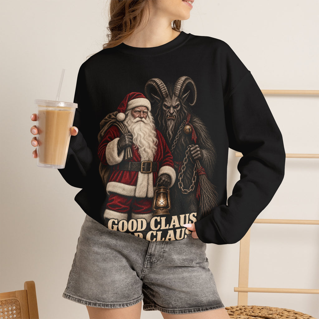 Krampus & Santa Claus Christmas Crewneck Sweater