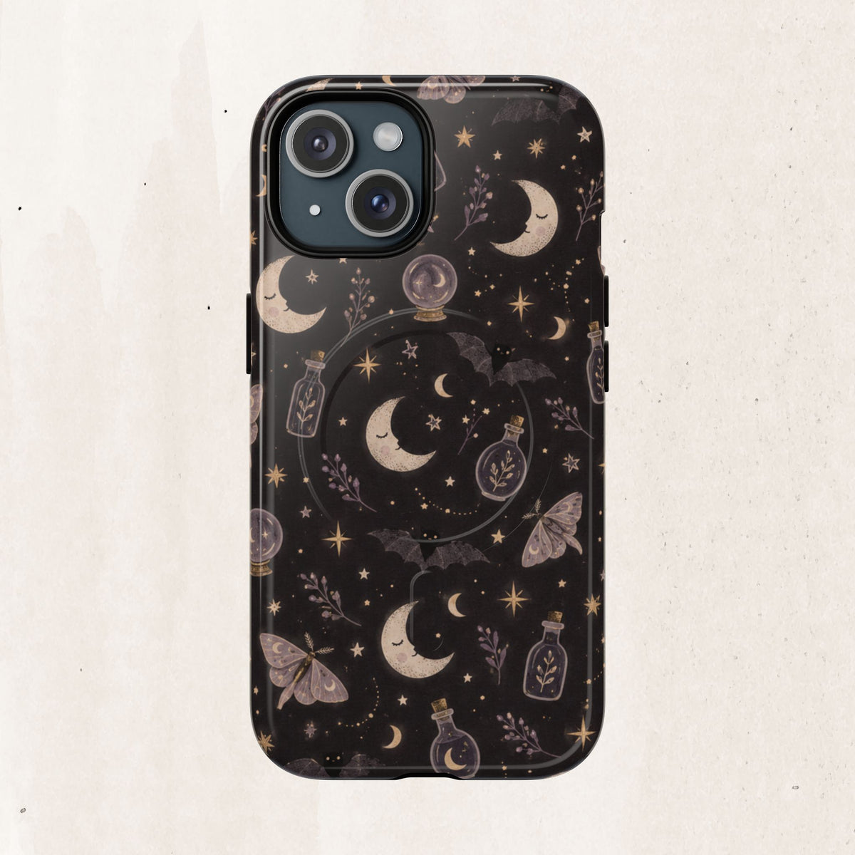 Moon & Moth Magnetic Phone Case — Celestial Protective Tough Case