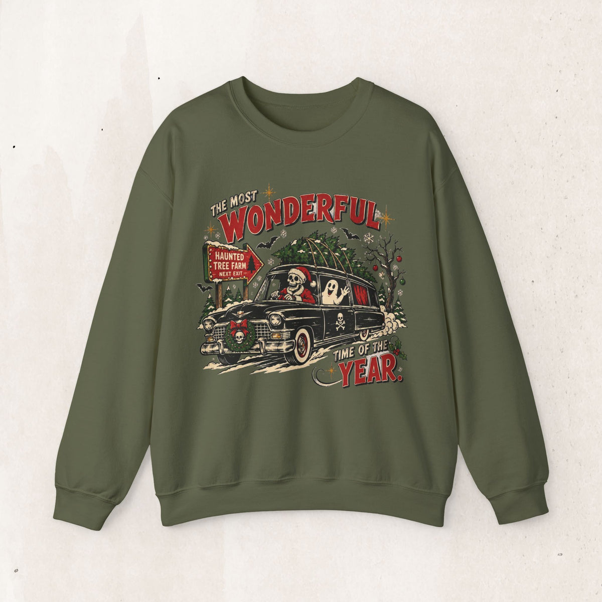 The Most Wonderful Time of the Year Sweatshirt, Vintage Christmas Car Crewneck