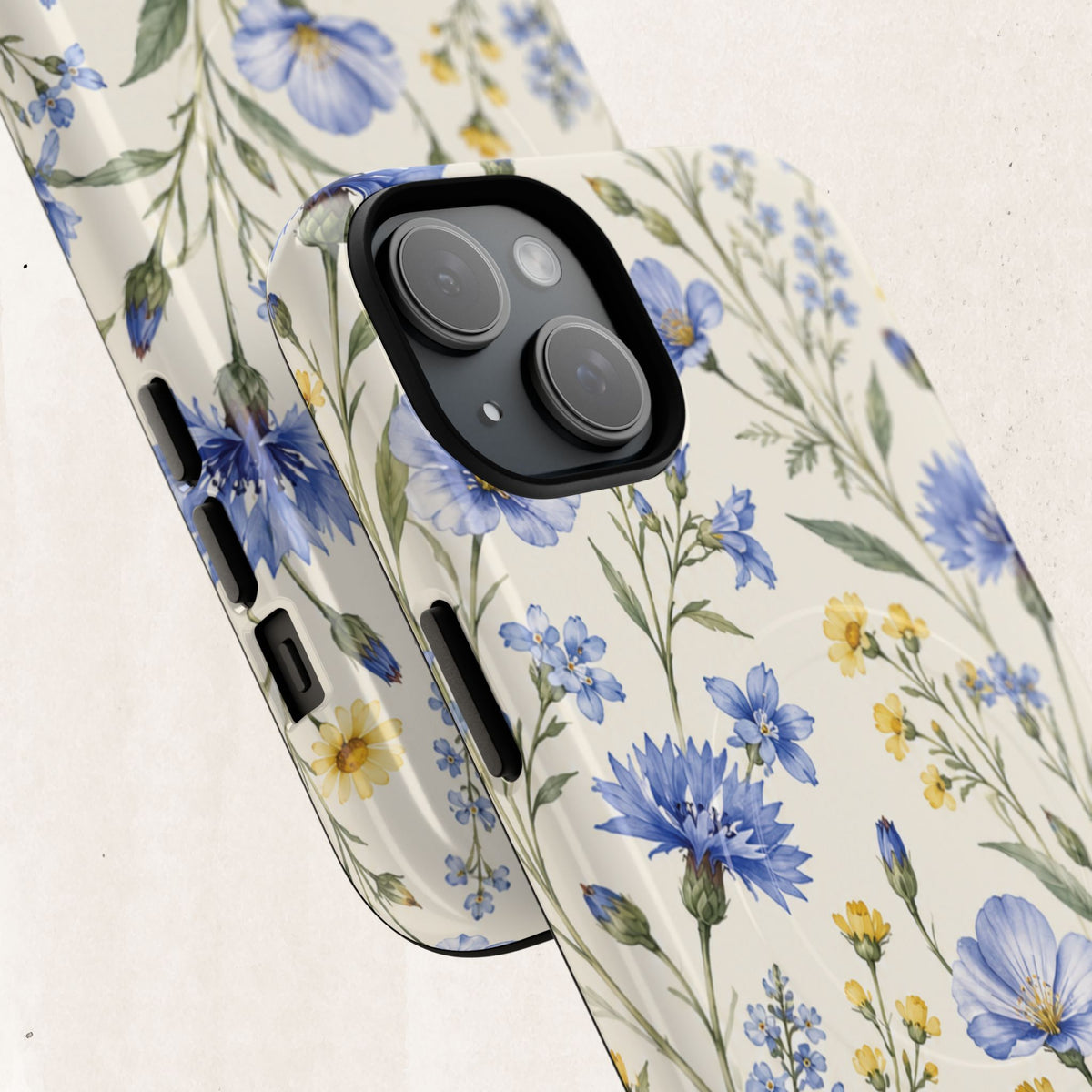 Floral Blue Cornflower  Magnetic Phone Case