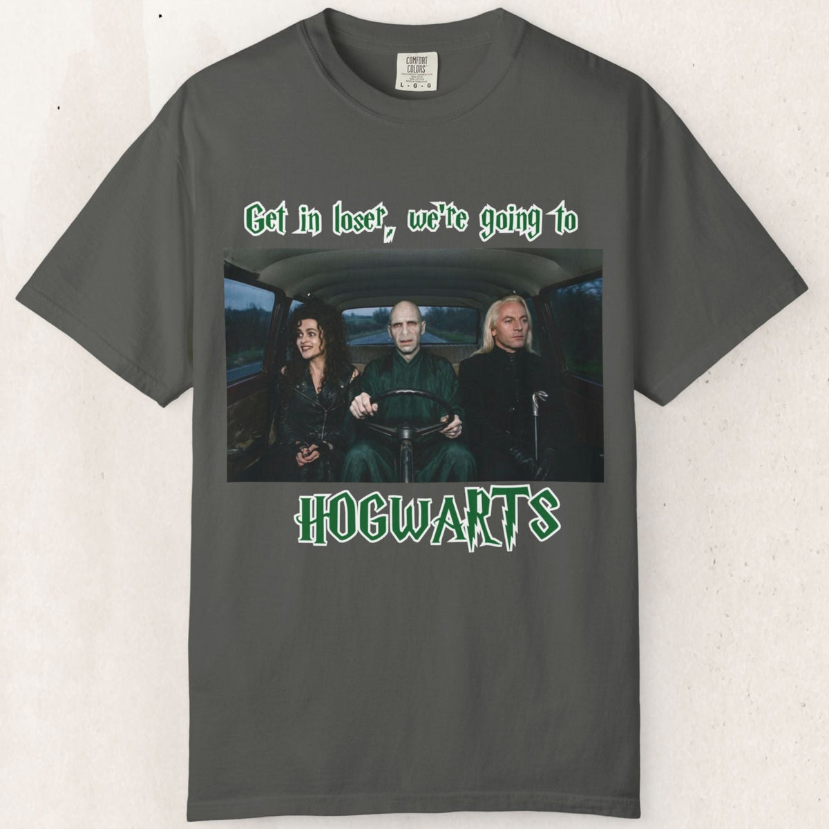 Get in Loser We're Going to Hogwarts Tee – Wizard Graphic – Pepper