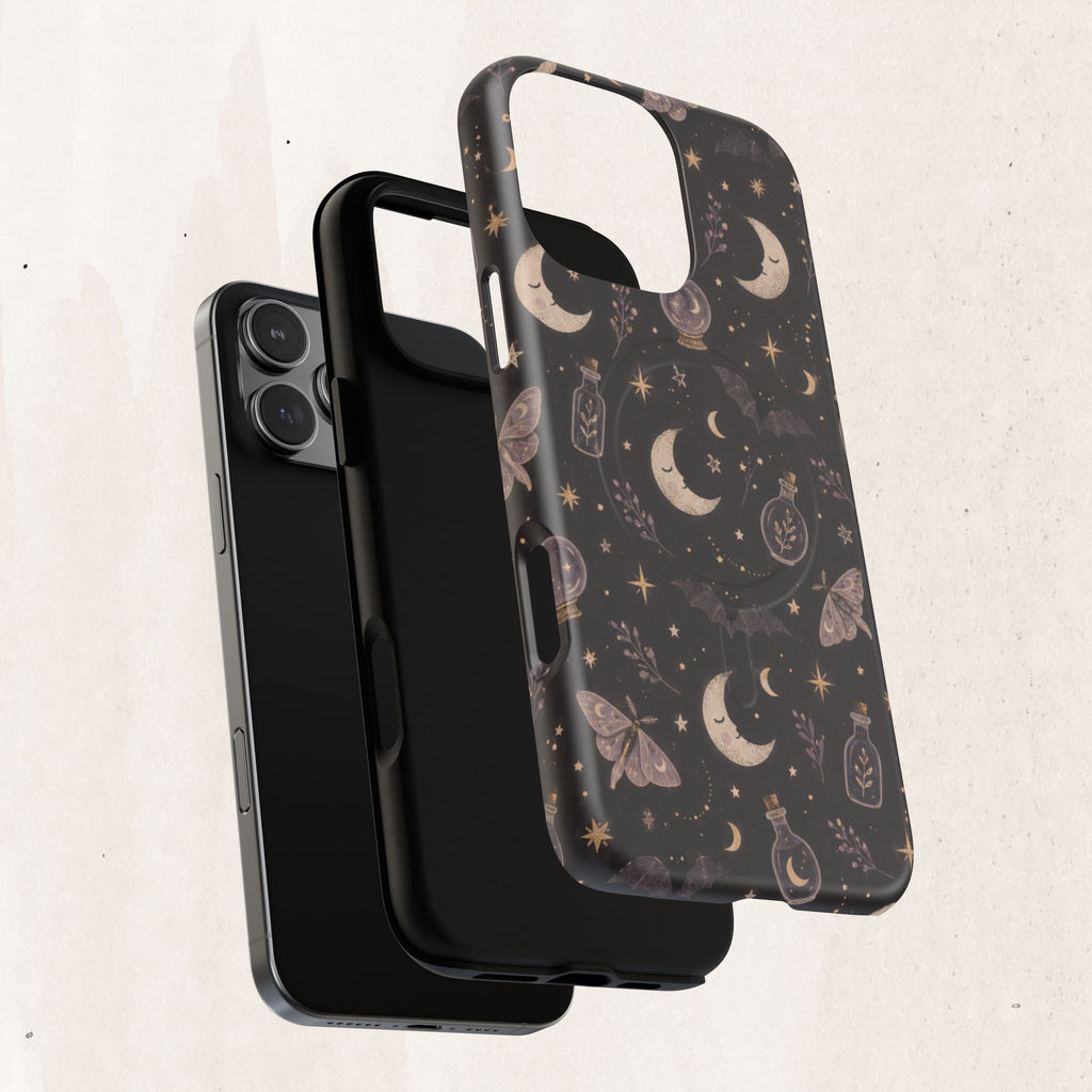Moon & Moth Magnetic Phone Case — Celestial Protective Tough Case