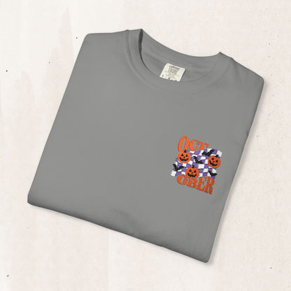 Embroidered Retro "October" Halloween Tee