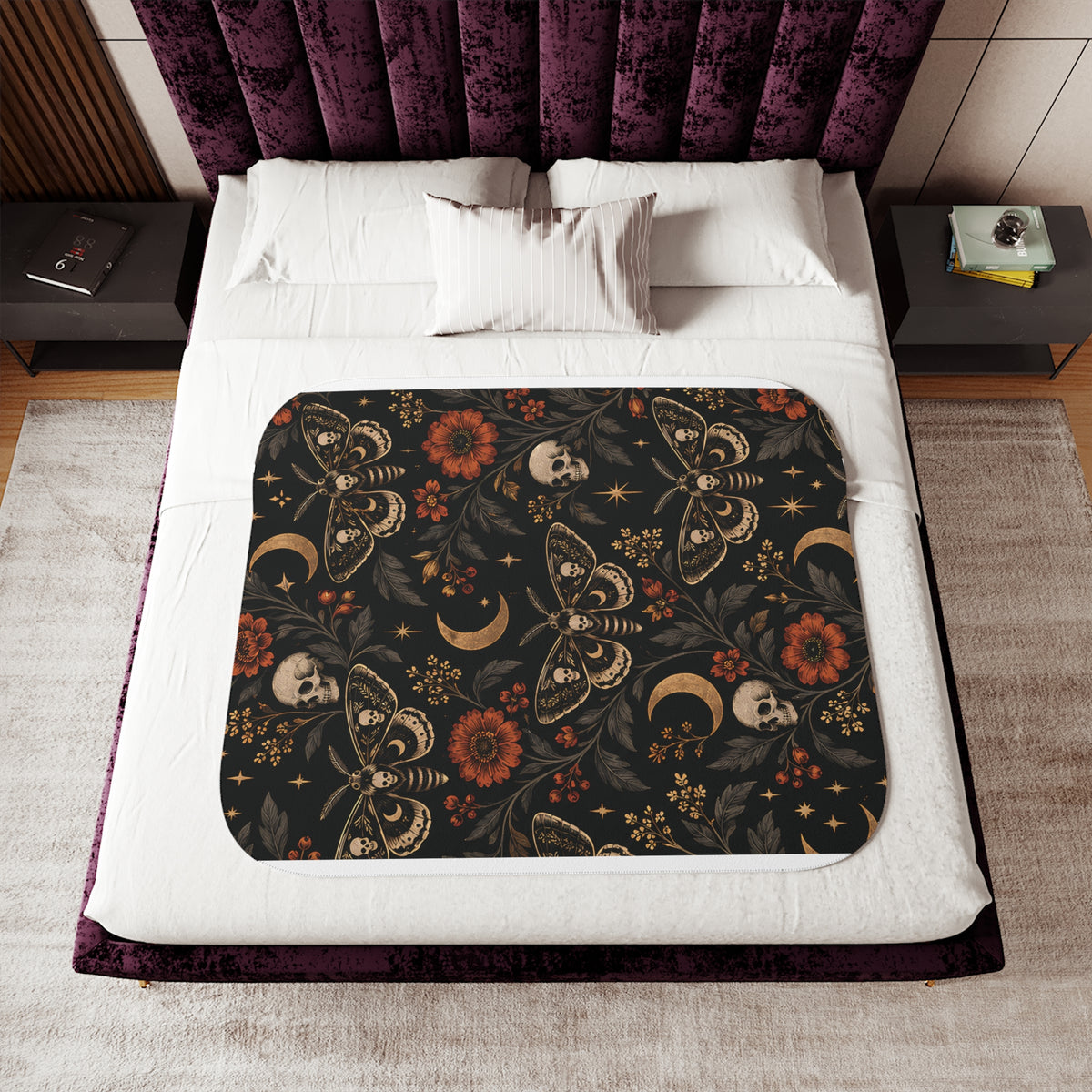Mystic Moth Sherpa Blanket