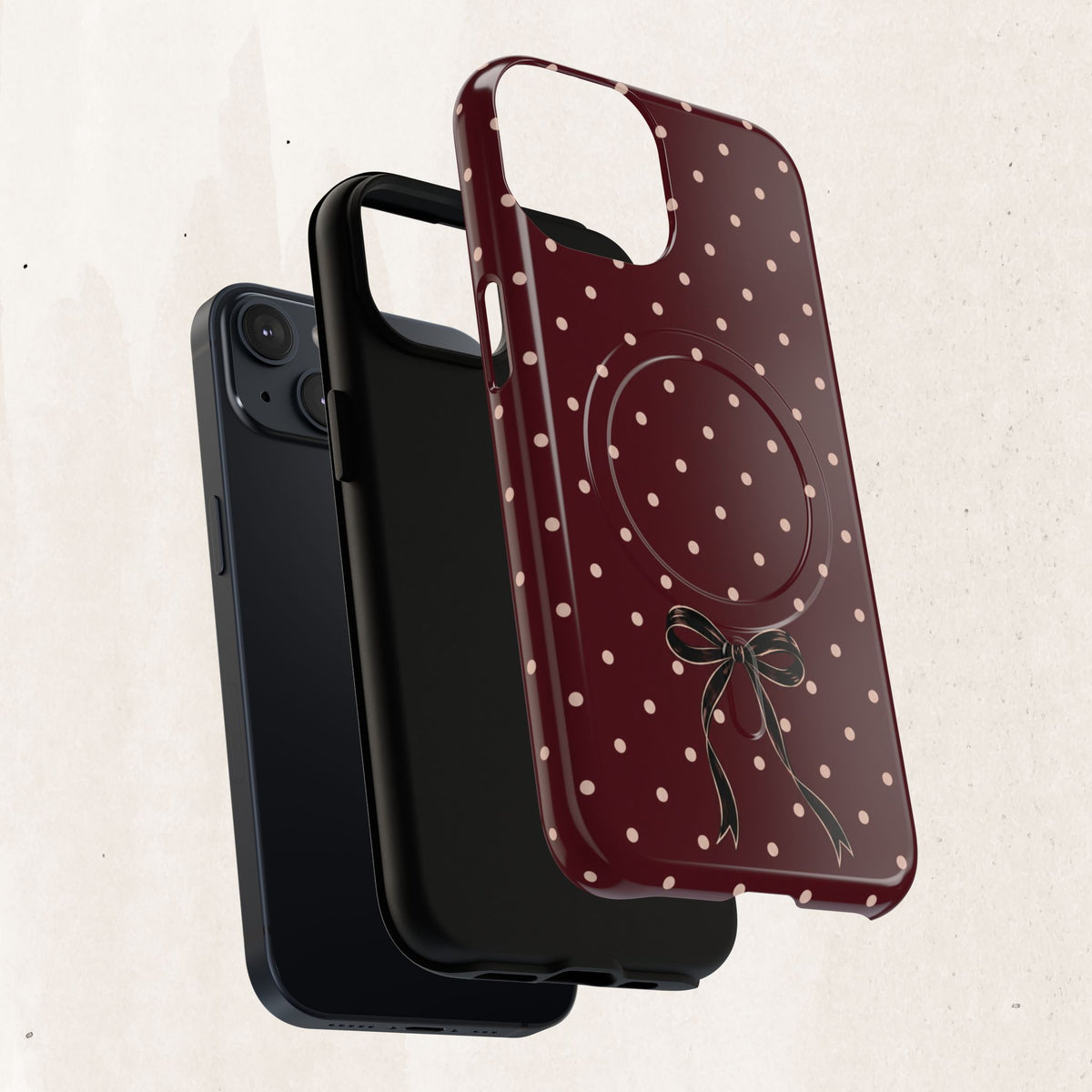 Burgundy Polka Dot Magnetic Phone Case Printify