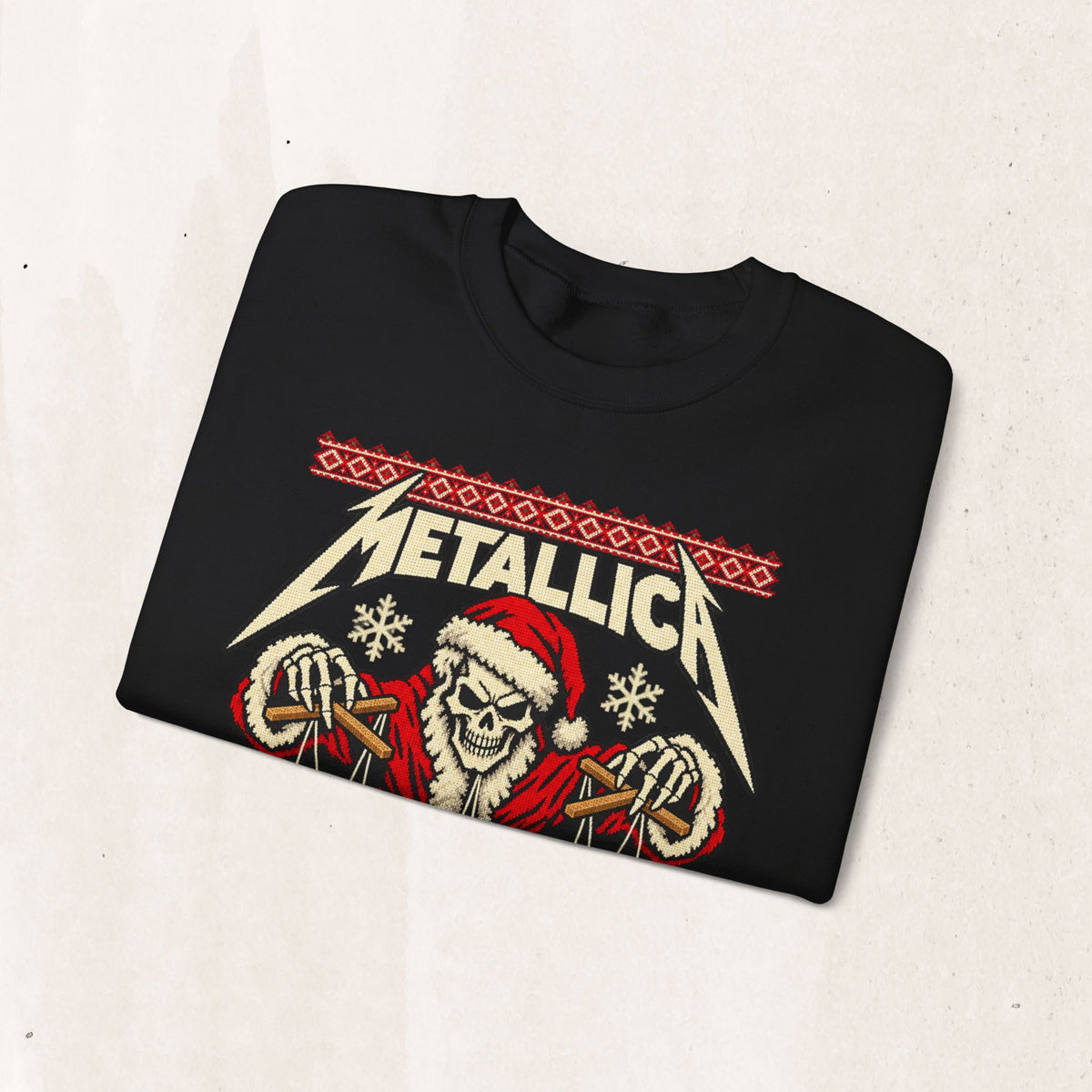 Metallica Master of Presents Christmas Sweatshirt in Red, alternate view