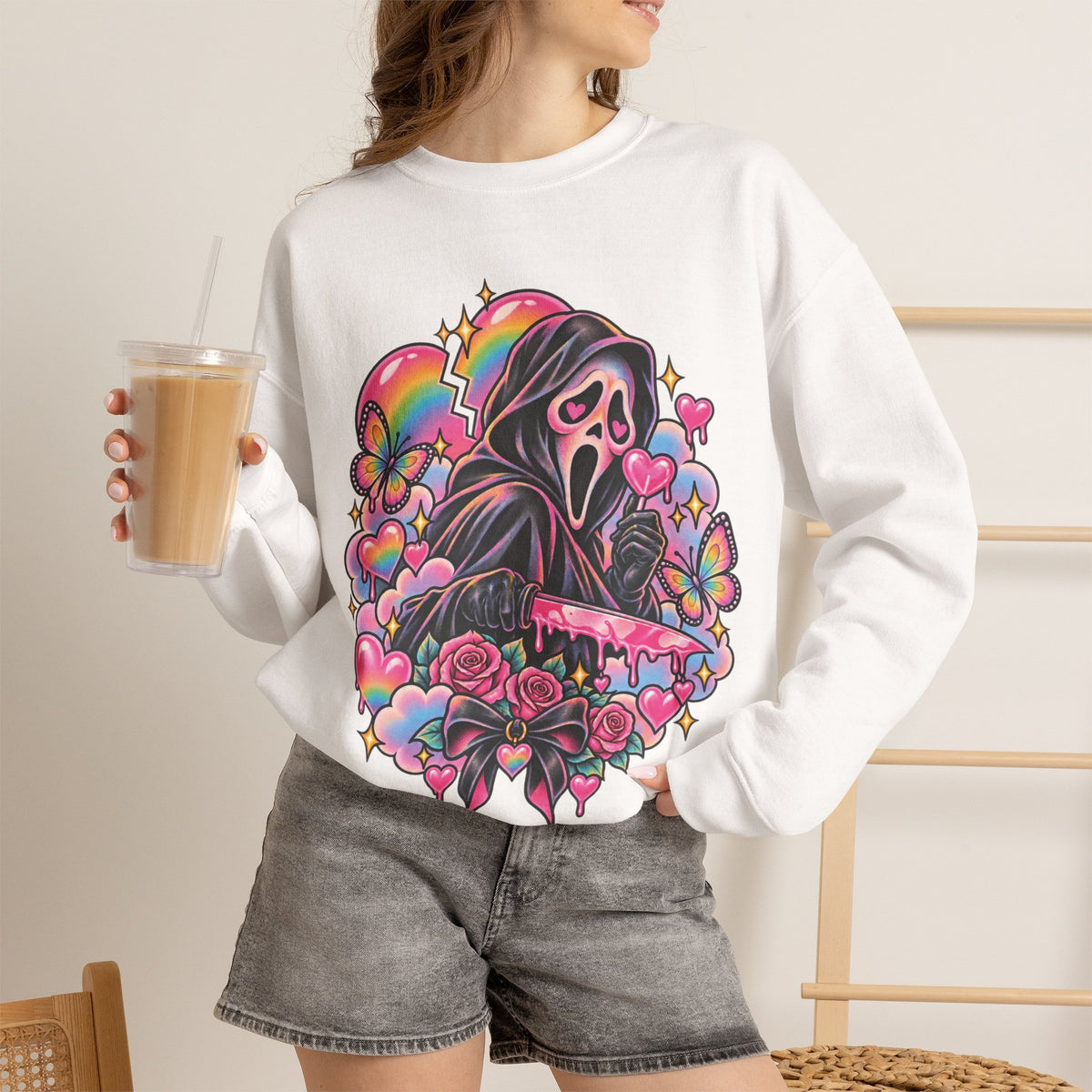 Ghostface Rainbow Crewneck Sweatshirt