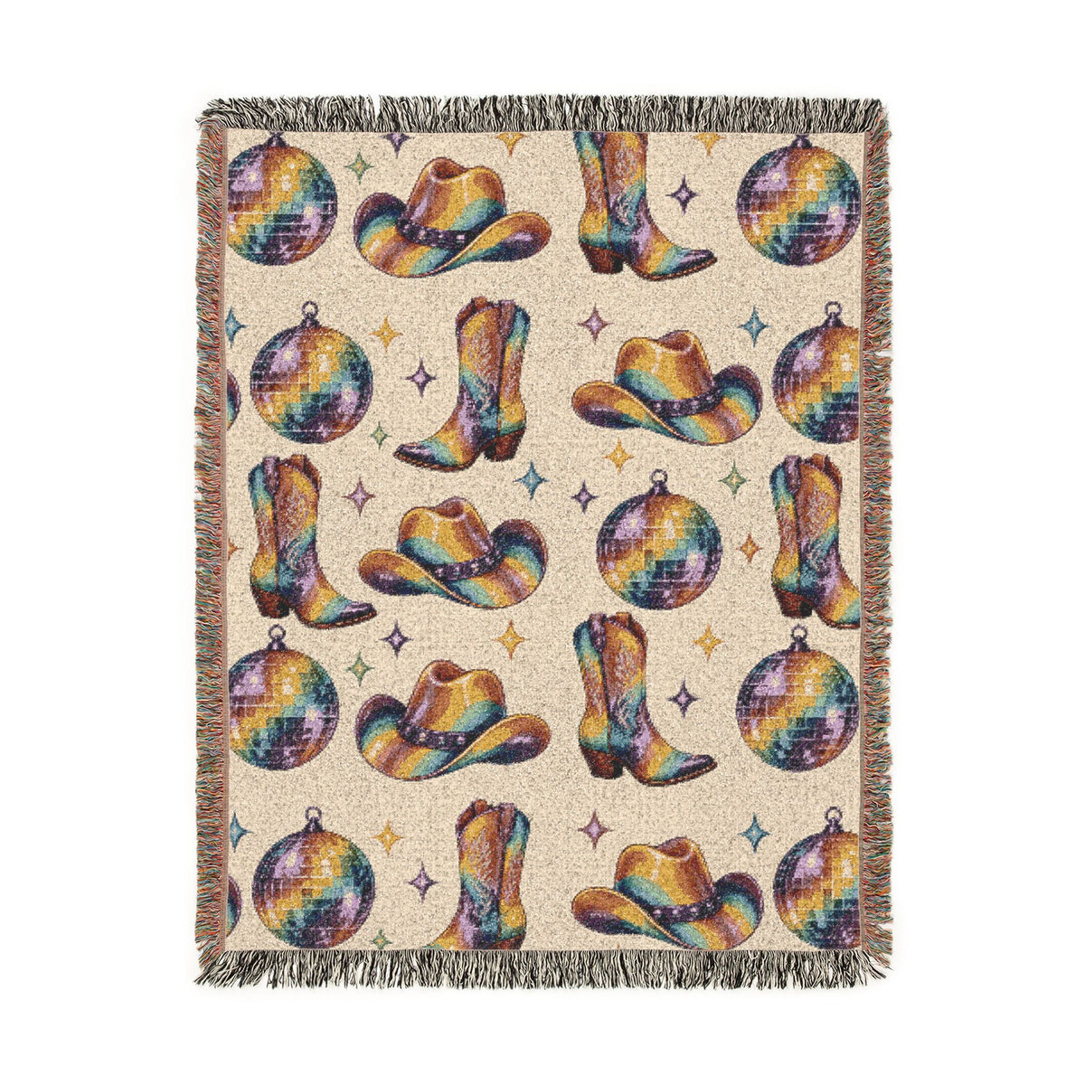 Rainbow Cowboy Woven Blanket