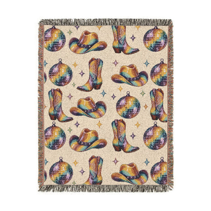 Rainbow Cowboy Woven Blanket